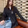 Designer Shirts Women Shirt Fashion Pocket Letter Embroidery Long Sleeve Shirt Loose Slim Fit Commuter Coat Tops Size S-L