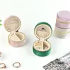 Jewelry Pouches Spot Mini Round Velvet Ring Storage Box Portable Packaging