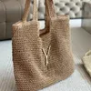 Womens Shoulder Beach Bag Straw Casual Tote Fashion 2024 New Designer Woven Summer Shopping Bags High Quality Handbags