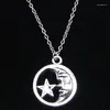 Chaînes 20pcs Collier de mode 25mm Cercle Lune Étoile Pendentifs Court Long Femmes Hommes Colar Cadeau Bijoux Tour de Cou