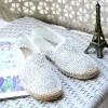 Stövlar klippta ut broder blommor lägenheter kvinna espadrilles ballerina rund tå slip på mockasins andningsbara loafers sneaker kvinnor skor