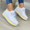 Casual Shoes Women Platform Sneakers Trend White For 2024 Sunflower Decoration Vulcanized Zapatillas Plataforma Mujer