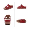 Tofflor 2021 Summer Women Wedge Sandals Premium Orthopedic Open Toe Sandaler Vintage Antislip Leather Casual Female Platform Retro Shoes