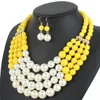 Chaînes Black Sorority Femmes Simulation Perle Multi Couche Perle Collier Ras Du Cou Ensemble De Bijoux De Fête De Mariage