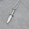 Naszyjniki wisiorek punkowy sztylet Shapependant Naszyjnik dla mężczyzn stal nierdzewna nóż urok łańcuch szyi męski talizman amulet biżuteria