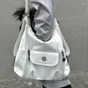 Универсальная большая сумка из мягкой кожи на шнурке, классическая сумка через плечо со звездой Y2k, корейская повседневная сумка через плечо для студентов