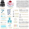 TIRYIUOU 800PCS Kit Baking Supplies with Turntable, Piping Bags and Tips Set, Springform Cake Pans, Icing Smoother, Cupcake Decorating Tools