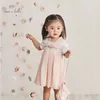 DBM13094 dave bella vestido floral de estilo chino de verano para niñas con un bolso pequeño fiesta niños lolita infantil 2 piezas ropa 240311