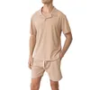 Camiseta masculina verão respirável casual camiseta gola cubana camisa de cor sólida coreano dongdaemun roupas de alta qualidade 2024