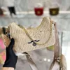 2in1 2Way paille fourre-tout Triangle Beach Bag Designer chaîne en or hobo sac à main bandoulière sac à dos sacs à bandoulière femmes hommes logo sac à main voyage luxe embrayage plage fourre-tout