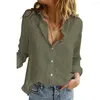 Camisetas para mujer Commuter Ladies Sexy Bottoming Shirt Color clásico Primavera 2024 Manga larga Solapa de un solo pecho Cómodo