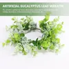 Guirlande artificielle de fleurs décoratives, Simulation de couronne d'eucalyptus, feuilles d'anneau