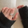 Versilberter Buchstabenring im koreanischen Stil für Frauen mit High-End-Feeling und vielseitigem Zeigefingerring