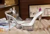 Sapatos de vestido Voesnees Mulheres Sandália Feminino Modelo T Estação Passarela Sexy Cristal Transparente 15cm Salto Alto À Prova D 'Água Sandálias H240325