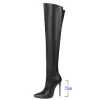 Bottes 2023 Hiver Femmes Over the Knee Boots Fashion pointu pointu Toe mince talon High dames Boots Boots Pu Leather Side Zipper Boths Women's Boots