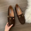 Appartements Femmes peu profondes Locages à orteil carré Moccasins Soft Sole Pu Leather Walking Chaussures