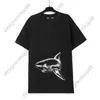 Tik Tok influencer hetzelfde designermerk puur katoen Broken Tail Shark T-shirt met korte mouwen voor heren en dames High Street Zomer Casual losse ronde hals