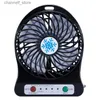 Ventiladores eléctricos Mini ventilador de carga portátil Enfriador de aire Mini ventilador de escritorio Ventilador de mano de refrigeración USB negroY240320