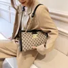 wholesale ladies shoulder bags classic printed chain bag street trend contrast leather handbag horizontal multifunctional color matching fashion backpack 389#