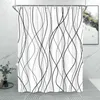 Rideaux de douche ligne abstraite rideau minimaliste tissu lavable tissu de bain rustique rayé bains ferme salle de bain décor