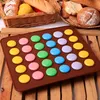 Silicone Macaron Baking Mat - Non-Stick, Reusable Pastry Mat with 30-Cavity Layout for Perfect Macarons, Brown