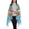 Scarves Fashion Boreas Abducting Oreithyia Tassel Scarf Women Winter Fall Warm Shawl Wrap Lady Boucher Renaissance