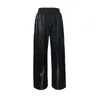 Мужские брюки, уличная мода, длинные свободные брюки в стиле хип-хоп, красивые индивидуальные высокие прямые комбинезоны из искусственной кожи большого размера