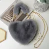 Factory wholesale shoulder bags 10 colors soft and comfortable plush chain bag sweet and lovely love handbags this year popular peach heart fashion handbag 016