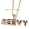 Diamond inlaid letter colored zirconium pendant large rock sugar number hip-hop mens necklace personalized accessory