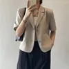 Frauen Anzüge Mode Kurzarm Anzug Jacke 2024 Sommer Dünne Blazer Koreanische Lose Kleine Mantel Casual Tops 4XL