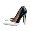 Chaussures habillées Noir Blanc Couleurs mélangées Talons hauts 2023 Nouvelles femmes sexy Pompes à bout pointu 12cm Stiletto Party Printemps et automne H240325