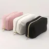 Cosmetic Bags DHL50pcs Corduroy White Pink Large Capacity Solid Makeup Mix Color