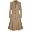 Plus Size S-3XL Cappotto di lana da donna Trench lungo sotto il ginocchio Primavera Autunno Moda Casual Elegante giacca a vento sottile 240306