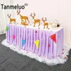 Tulle glace soie Table plinthe pour événement fête d'anniversaire flaque longueur longue flottante deux tons jupe décoration de mariage 240307