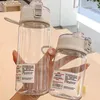 Bouteilles d'eau 350/550/800Ml bouteille d'eau avec échelle de temps Portable Transparent grande capacité bouteille d'eau sport tasse d'eau en plastique tasse pratique yq240320