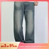 MENS WIDELEG LOOSFIT Relaxed Nonstretch Cotton Fashion Causal Denim Pants Jeans With Star Color Block 240313