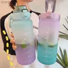 Water Bottles 2 Liters Water Bottle Motivational Drinking Bottle Sports Water Bottle with Time Marker Stickers Portable Reusable Water Cups yq240320