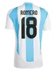 2024 2025 Euro Cup Argentine Soccer Jerseys Messi Otamendi DE PAUL Équipe nationale Copa Dybala Martinez Kun Aguero Maradona Chemises de football 24 Hommes DI Maria Kits enfants