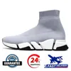 Designer Sock Shoes Graffiti White Black Red Beige Pink Clear Sole Lace-Up Neon Yellow Socks Speed ​​Runner Trainers Flat Patform Slip On Sneaker For Men Women