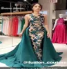 Desginer Jewel Neckline Mermaid With Oveskirts Prom Dresses High End Quality hunter green Party evening Dress Sleeveless In Sa2489035