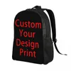 Mochila personalizada seu design Imprimir mochilas 3D para meninos Meninas Bolsas de viagem para colegas da escola Homens Mulheres Bookbag se encaixa no laptop de 15 polegadas