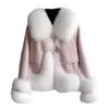 Pur Faux Ful Ful Fox Peur Grass Coat Womens Winter Inverno Novo casaco de pele de ovelha