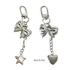 Keychains Heart Bowknot Chain Keychain Ornament Handbag Charm Pendant for Girls Women 264e