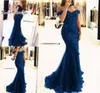 2019 Off Shoulder Tulle Mermaid Appliques Evening Dresses Vestidos de Novia Formella partyklänningar Prom Gowns7703754