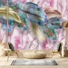 Wallpapers op maat verwijderbaar Peel en Stick Wallpaper Accepteer voor slaapkamermuren Feather Marble Design Contact Wallpapers Home Decor Panelen