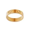 Mode-sieraden Liefdesring Roestvast staal Luxe Klassiek Paar Unisex Designer Manchetschroef Staallegering Goud Vervagen Nagel Verguld Zilver Kristal X1BS#