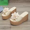 Slippers 2022 New 5 Inch Wedge Heels Appliques Flowers Platform Womens Cool Sandals Clog Shoes Fashion Open Toe Casual019VFZ H240322ZQ6J H240322