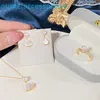 2024 Designerka biżuterii Naszyjniki marki w tym samym stylu Naturalne kolczyki z perłami słodkowodnymi Zestaw pierścieniowy