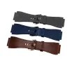 Klockor 34mm*24mm Gray Blue Brown Watch Band läder 3mm Tjockt rembälte Sier Black Pin Tongue