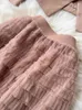 Arbetsklänningar 2024 modedesign Set Set Women's hacked Khaki Blazer Belt Jacket Coat Midi Tulle Mesh Cake kjol Två bitkläder